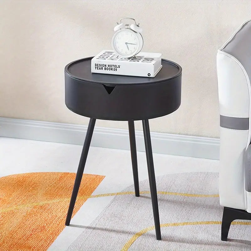 Creamy Wind Bedside Cabinet with Storage