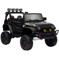 Voiture électrique enfants UTV avec télécommande 2,4G, 2 moteurs 12 V, musique, klaxon, lumières LED, 100x63x65cm, noir