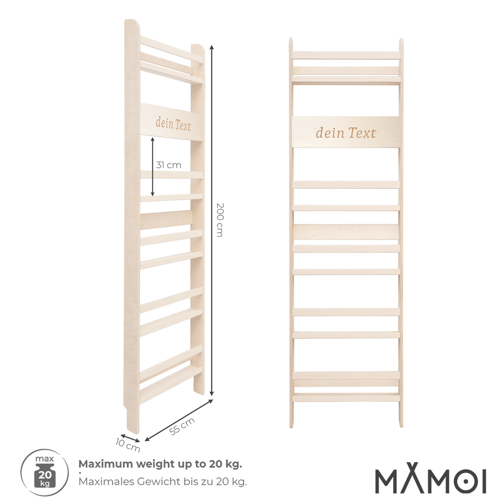 MAMOI® libreria per bambini, mensola da parete per cameretta, panca per libri in legno multistrato, mobili Montessori per bambini