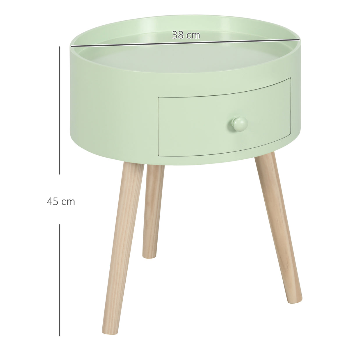 Lot de 2 tables basses - table de chevet - table de nuit ronde - design scandinave table d'appoint bout de canapé