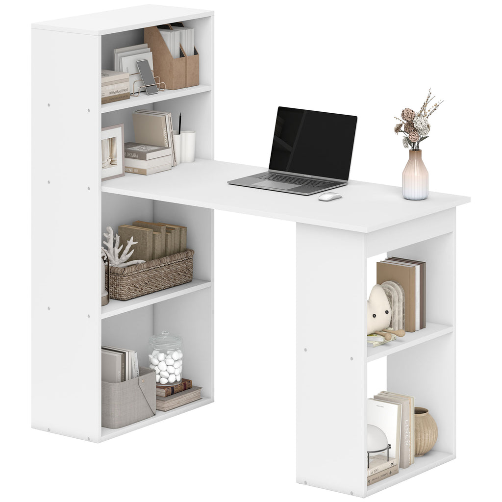 Bureau informatique, bureau avec rangement, 6 compartments ouverts, table d'ordinateur pour chambre, studio, 120