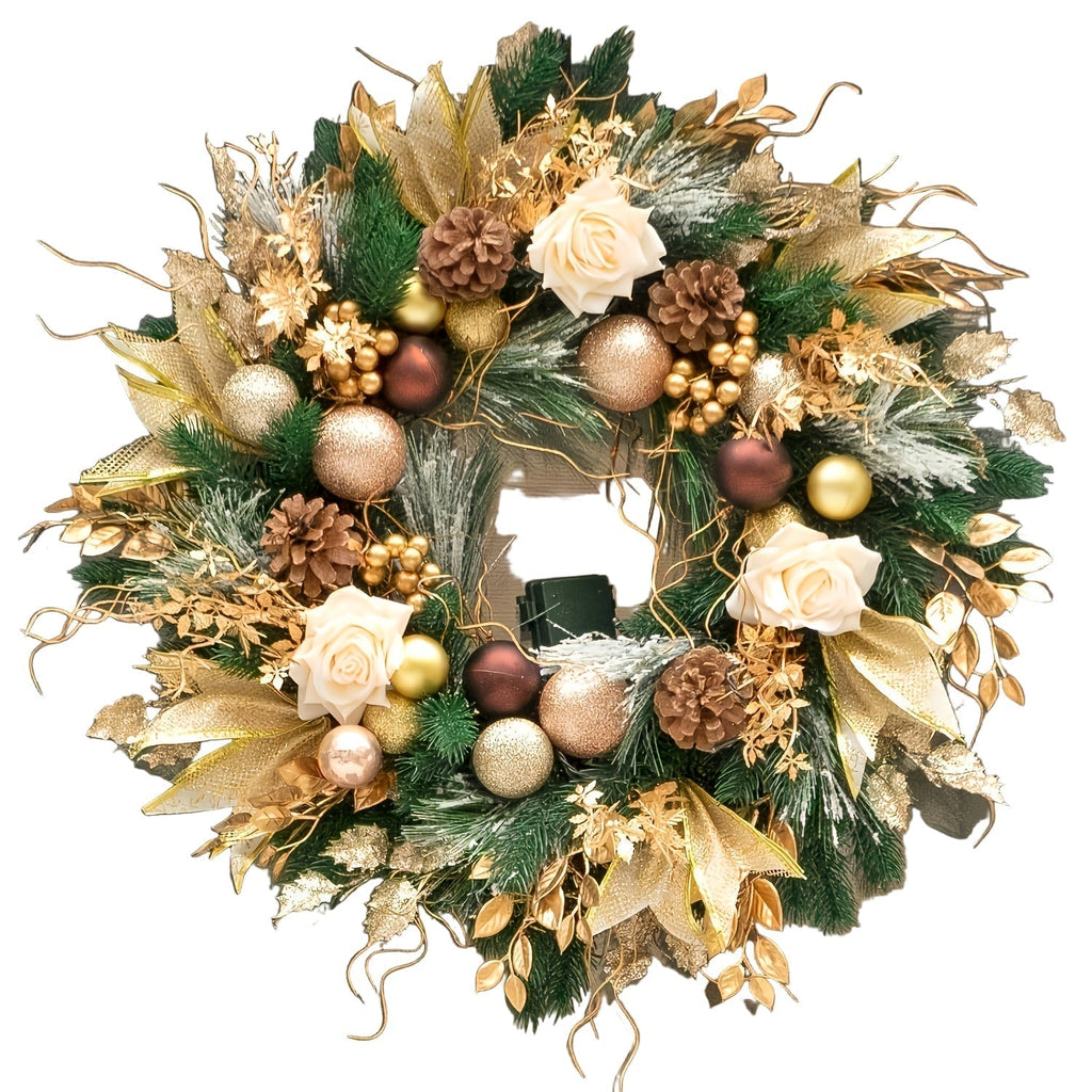 Golden Bow Christmas Wreath
