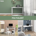 Table d'ordinateur table de salle à manger 120L x 60l x 76H cm Multifonction Grand Plateau Blanc cadre en métal