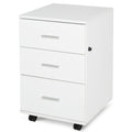 Caisson de Bureau Rangement Bureau sur Roulettes 3 Tiroirs Verrouillables 40 x 40 x 61,5 cm Blanc