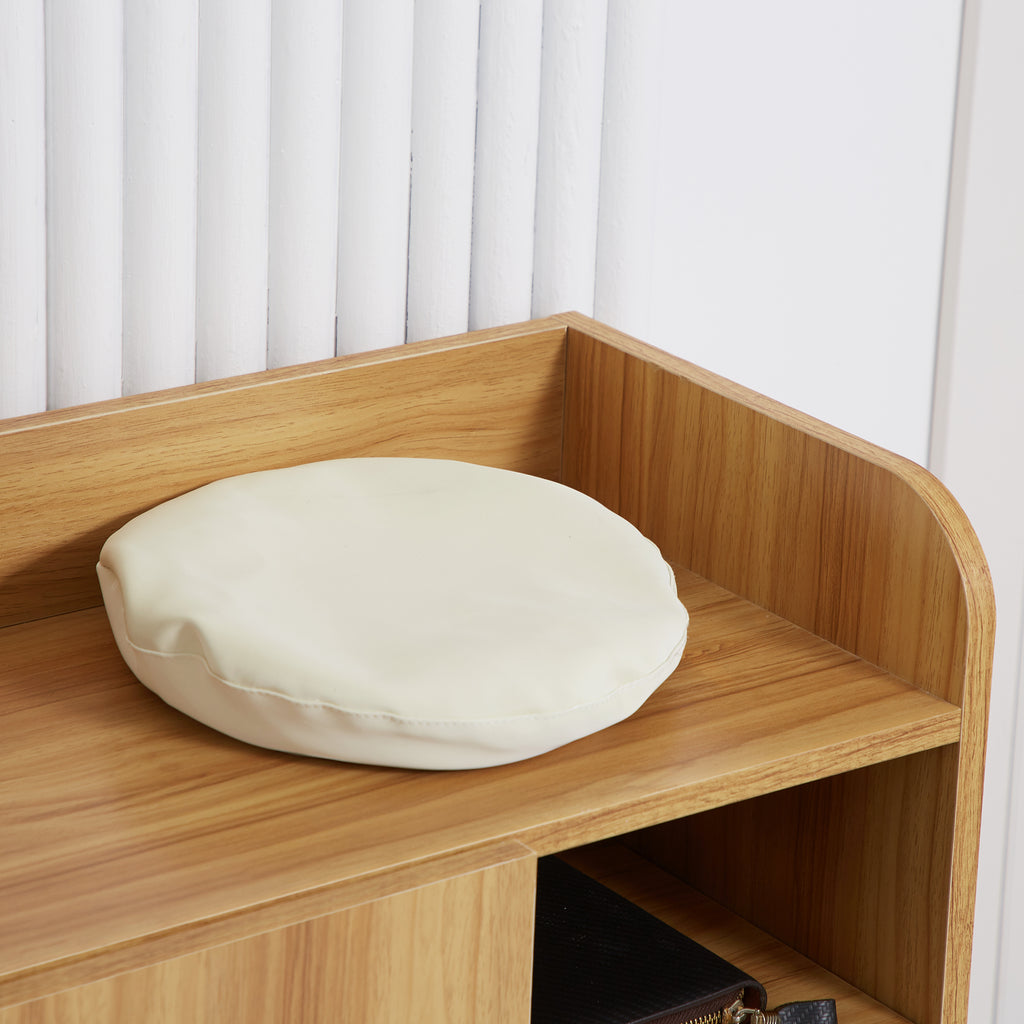 Meuble de rangement à chaussures pour entrée avec 4 compartiments ouverts et placard double porte - étagère réglable