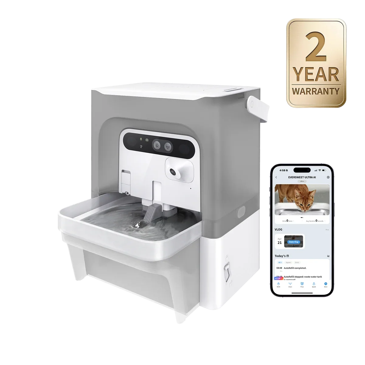 PRE-SALE：EverSweet Ultra with Camera Pet Water Fountain
