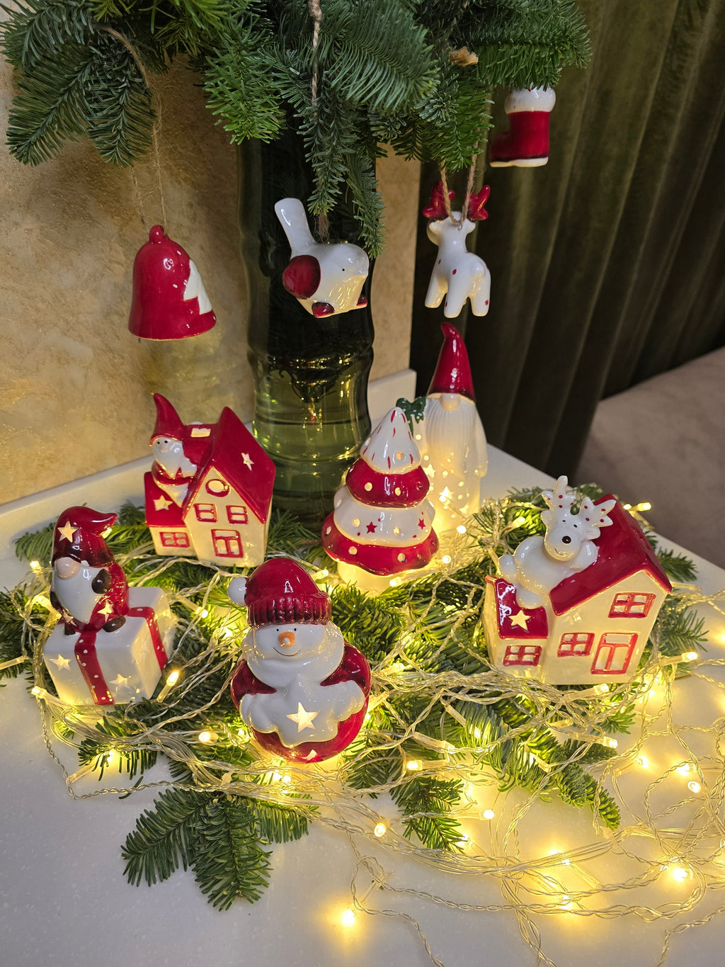 Christmas Ceramic Ornament - Mini Christmas House by Wizardi F07N7-11