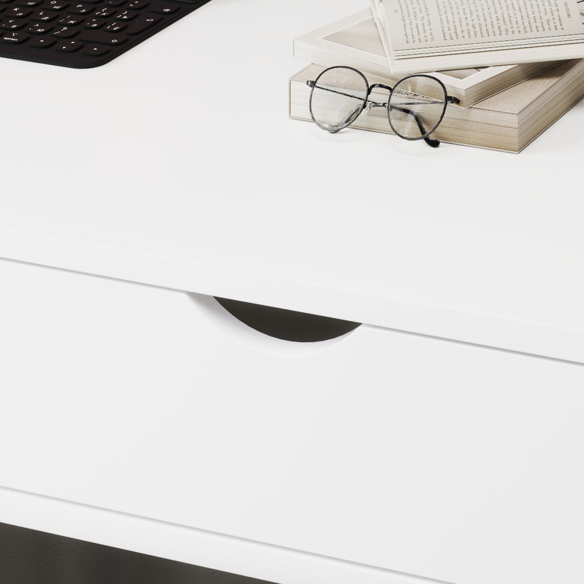 Bureau secrétaire Bureau Informatique Style néo-rétro tiroir Niche étagère métal Blanc