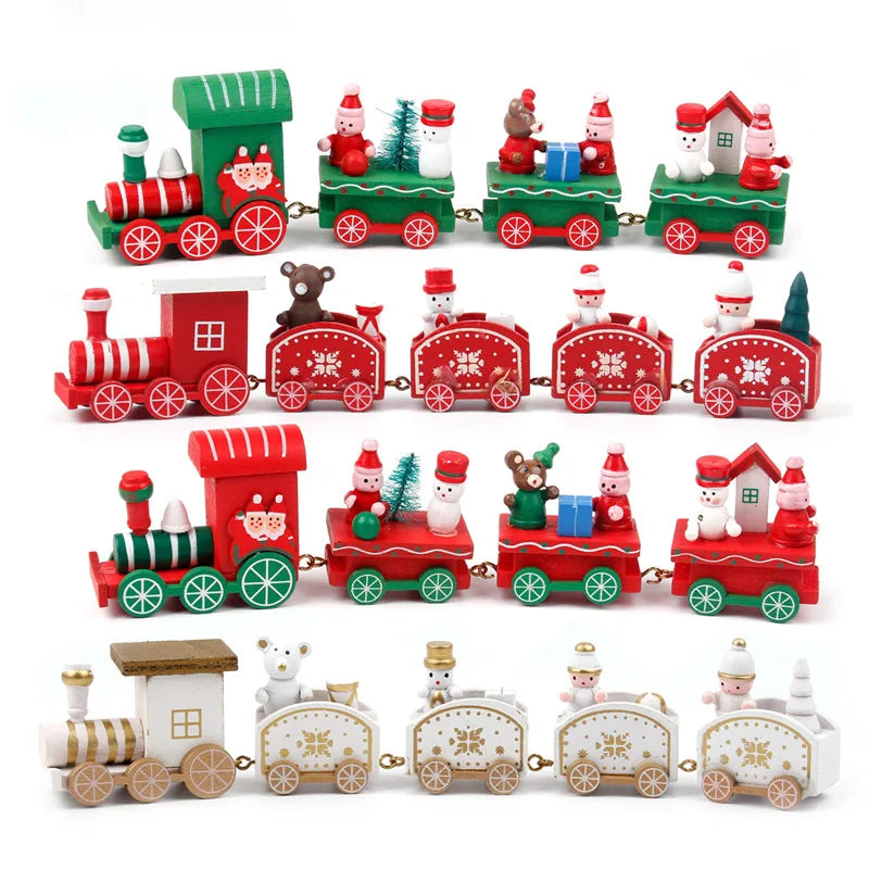 NNEOBA Rustic Wooden Train Christmas Ornament – Festive Merry Christmas Decoration