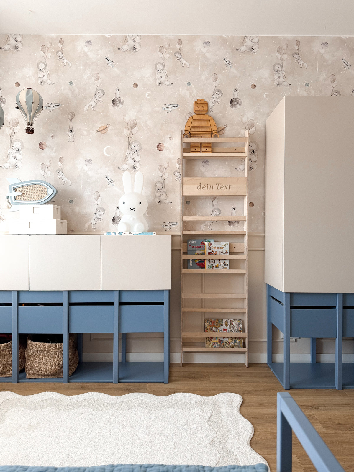 MAMOI® libreria per bambini, mensola da parete per cameretta, panca per libri in legno multistrato, mobili Montessori per bambini