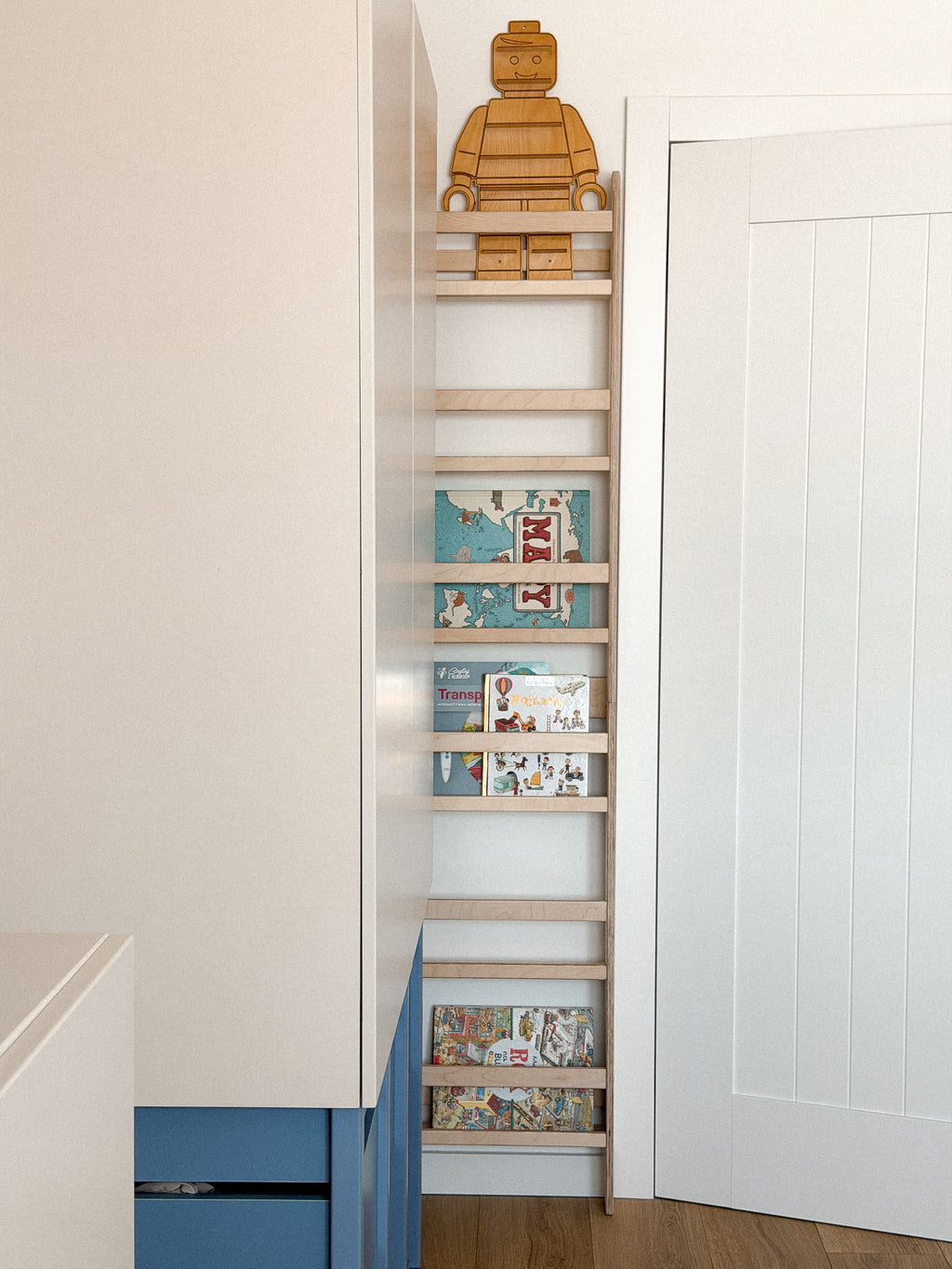 MAMOI® libreria per bambini, mensola da parete per cameretta, panca per libri in legno multistrato, mobili Montessori per bambini
