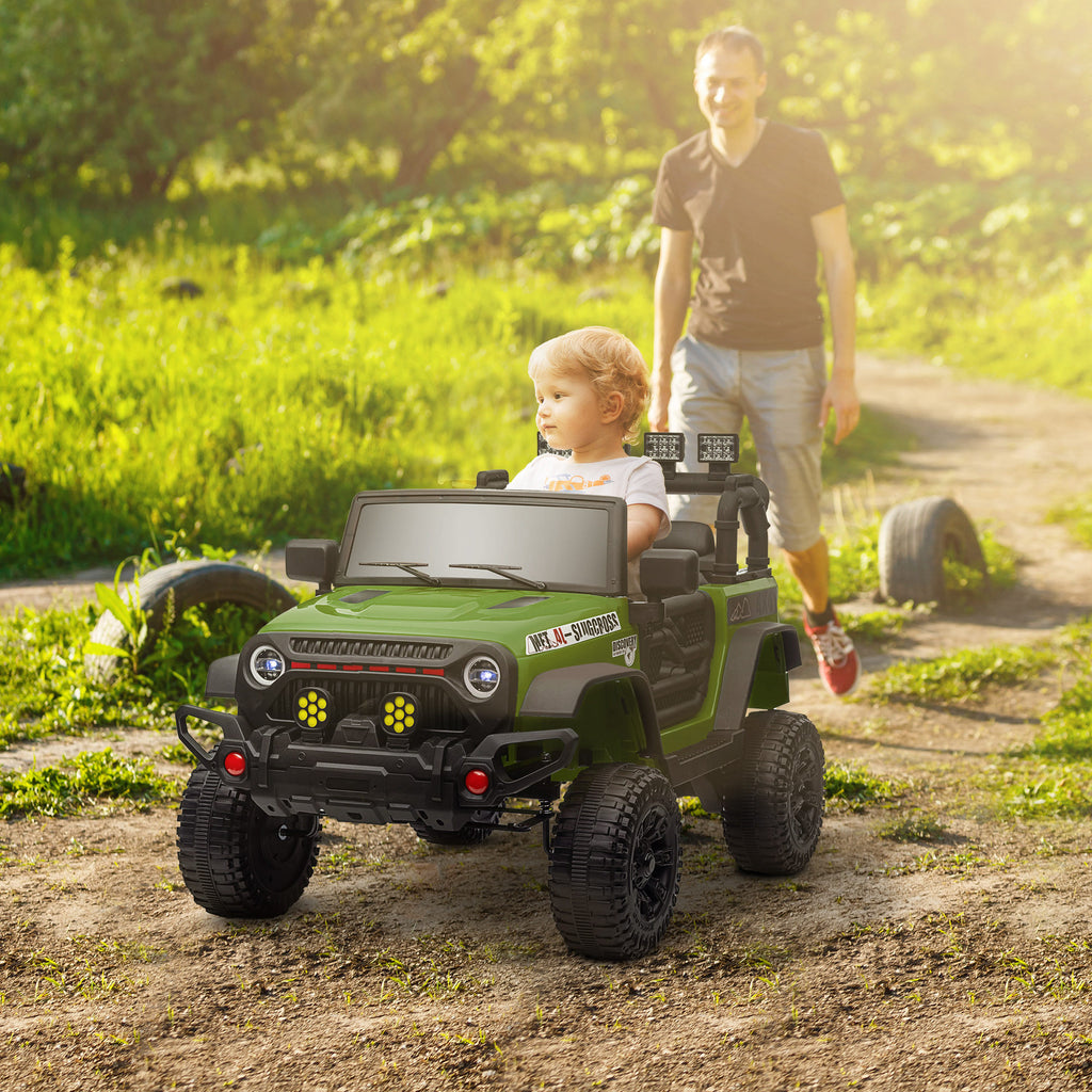 Buggy 4x4 voiture électrique enfant UTV avec télécommande 2.4Ghz 2 moteurs 12 V vert