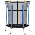 Trampoline pour enfant 1,22 x 1,11 x 1,9 m filet de sécurité porte zippée 6 poteaux rembourrés inclus bleu noir
