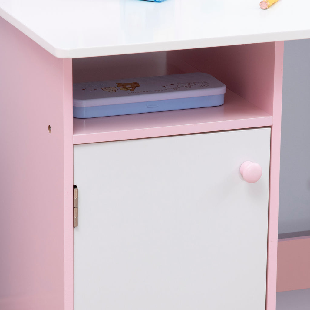Ensemble table et chaise pour enfant avec tableau blanc - bureau pour enfant +5 ans - 90L x 45l x 85H cm rose