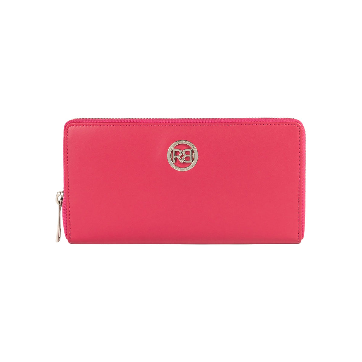 RB1084SBE | Women's zippered wallet made in Italy in smooth, matte genuine leather. Color: Fuchsia. Dimensions: 20 x 10 x 2.5 cm.