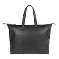 RB2004A | Shopping Bag Convertible to Trunk made of genuine full grain leather, dollar/light grain. Double handle. Black color. Dimensions: 43 x 36 x 14 cm. Packaging: Non-Woven Fabric Bag.