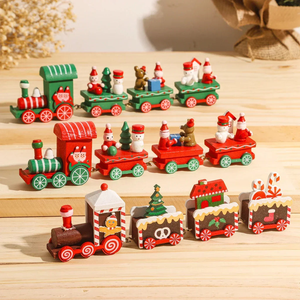NNEOBA Rustic Wooden Train Christmas Ornament – Festive Merry Christmas Decoration