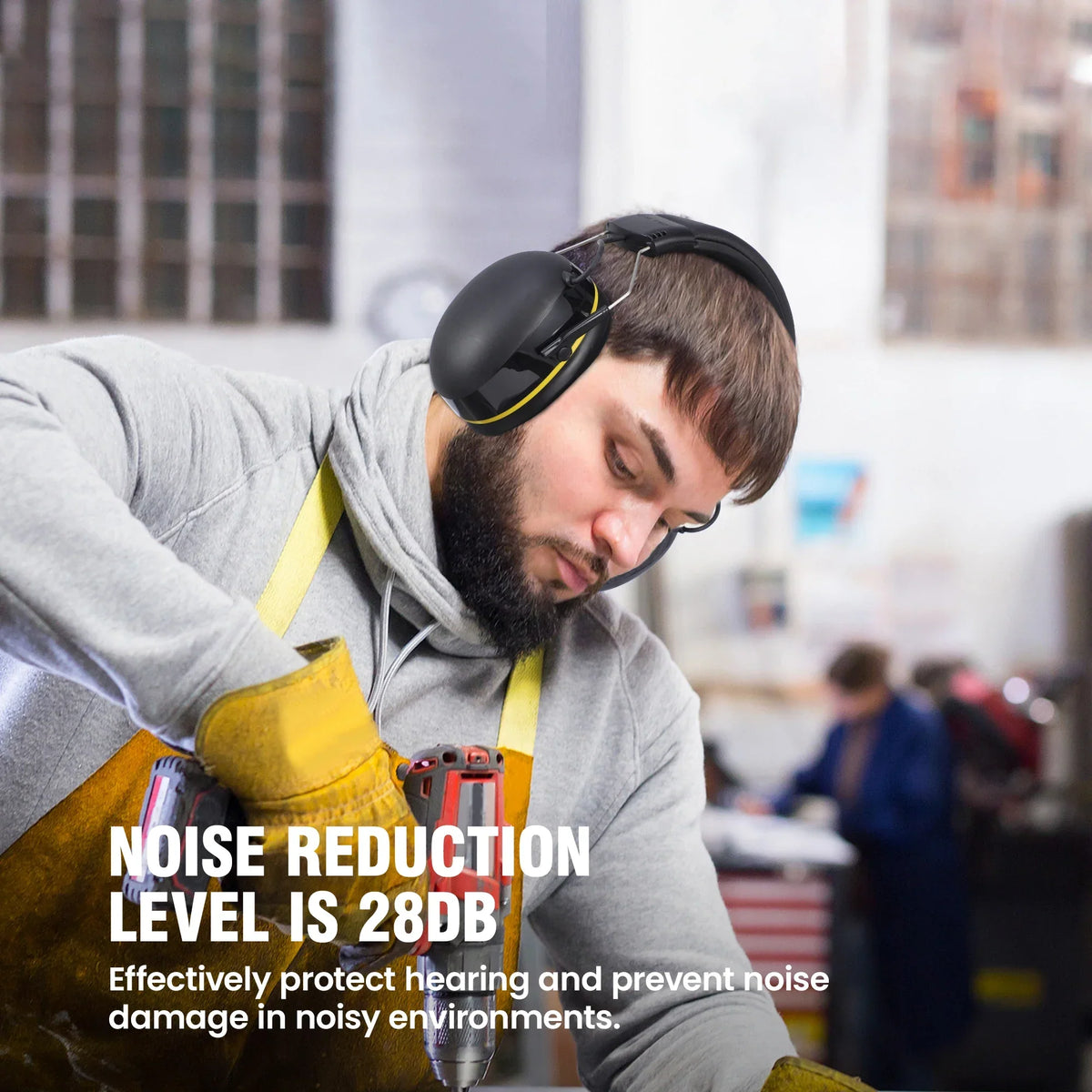 Rechargeable Noise Reduction Earmuffs Yellow