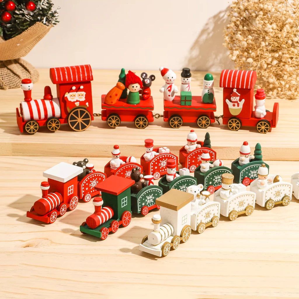 NNEOBA Rustic Wooden Train Christmas Ornament – Festive Merry Christmas Decoration