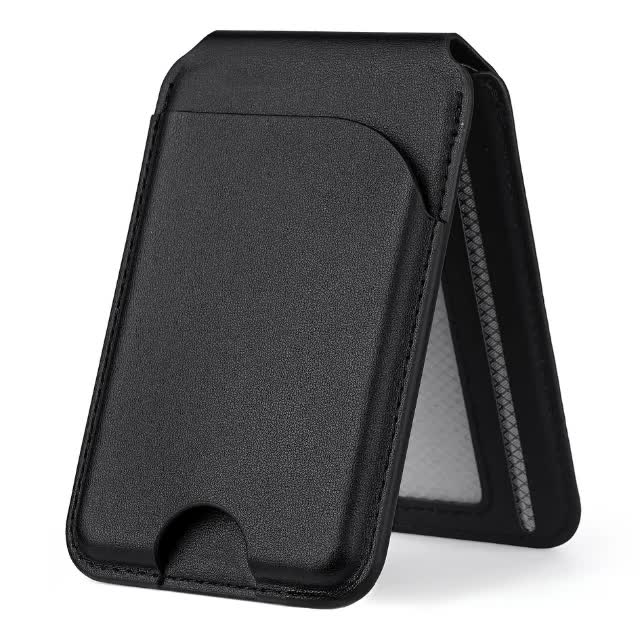 NNEDSZ Black MagSafe Magnetic Wallet with Stand - PU Leather Card Holder for iPhone