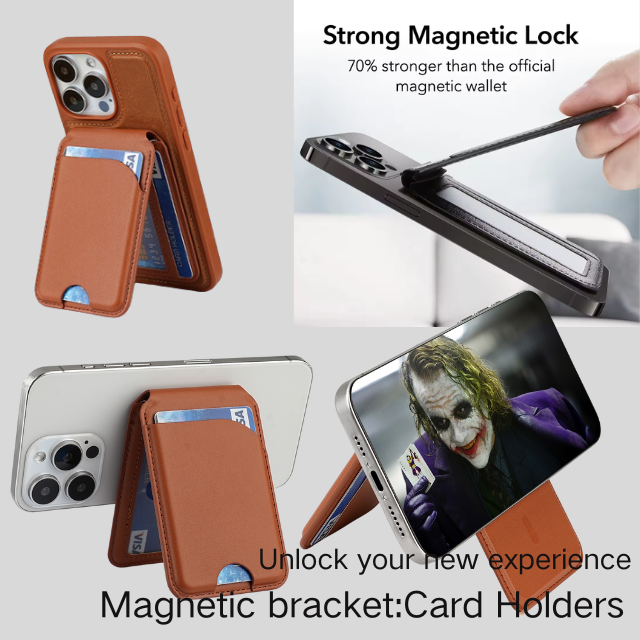 NNEDSZ Black MagSafe Magnetic Wallet with Stand - PU Leather Card Holder for iPhone