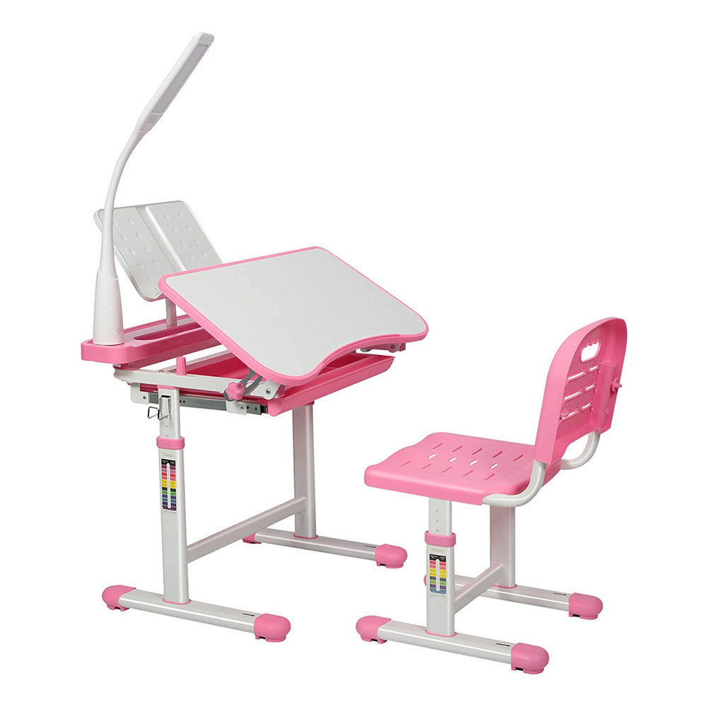 Birou multifunctional copii, inaltime reglabila, roz