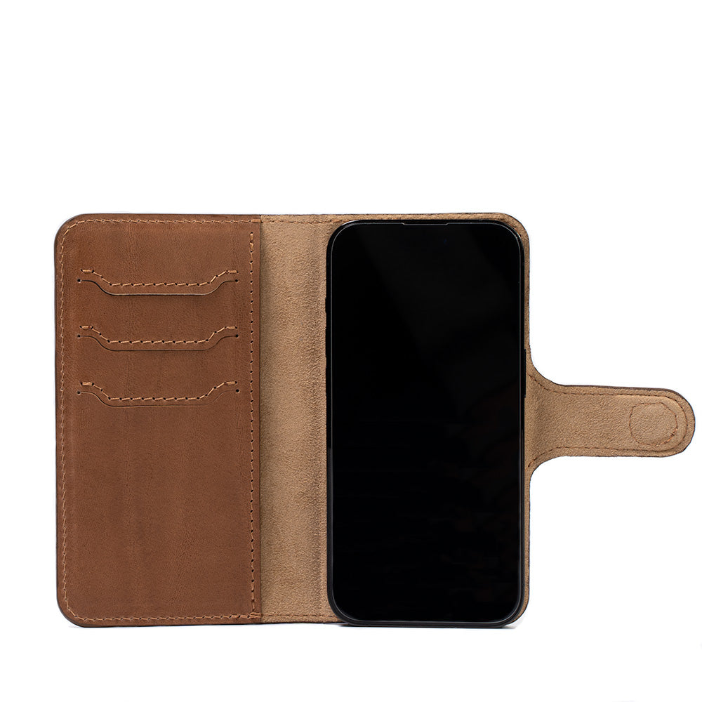 Leather MagSafe Folio Case Wallet with Grip for iPhone 15 Series
