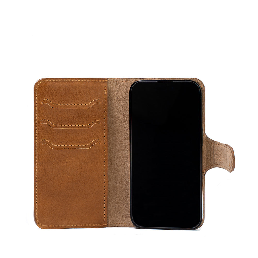 Leather MagSafe Folio Case Wallet with Grip for iPhone 15 Series