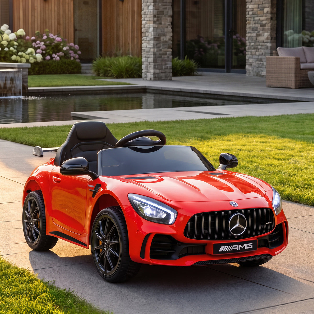 Voiture électrique enfants sous licence Mercedes-Benz AMG GTR 12V télécommande 2,4G max. 5 km/h 108 x 67 x 46 cm rouge