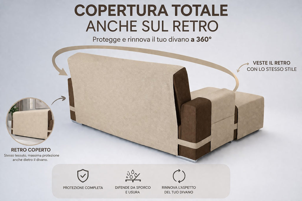 Salvadivano COVER | Copridivano con Penisola - ARMOR bordeaux