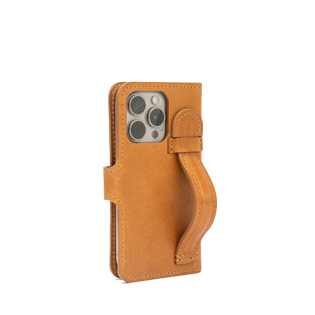 Leather MagSafe Folio Case Wallet with Grip for iPhone 15 Series