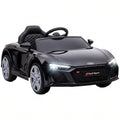 Voiture Électrique Enfants 12V Audi R8 Spyder, Véhicule Électrique, 2 Moteurs, Télécommande 2,4G, Batterie Lithium, Noir