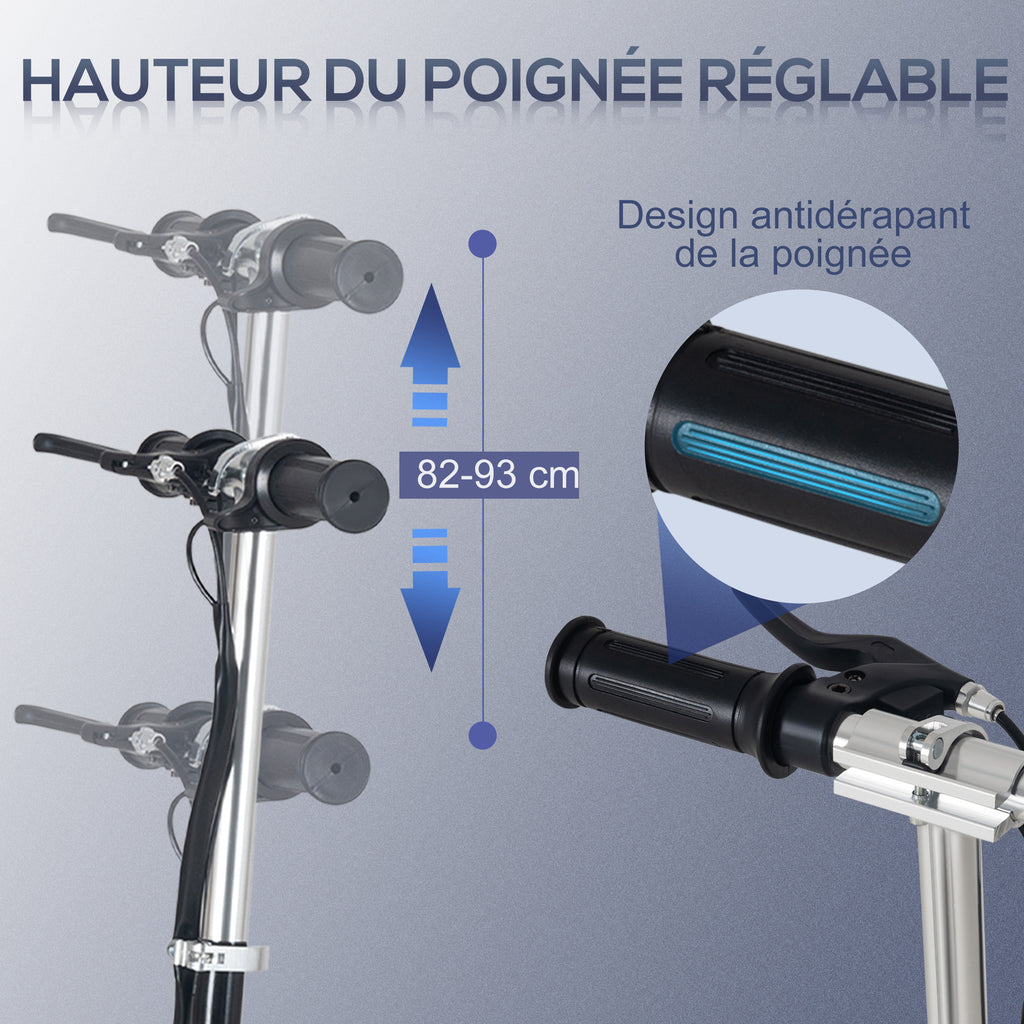Trottinette électrique pliante pour enfant de 7+ans, 120W Vitesse max 12km/h, 75x36x82-93 cm Noir
