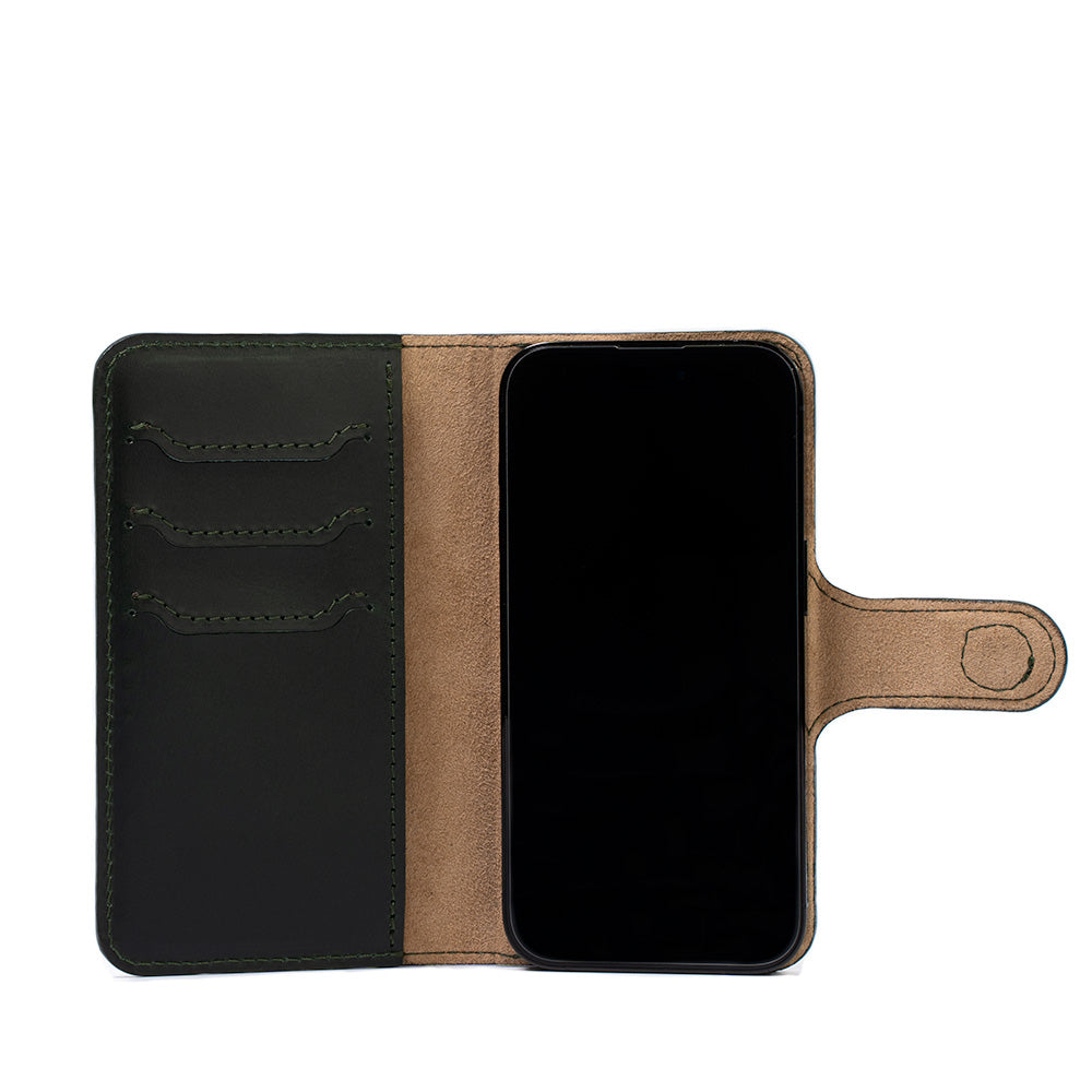 Leather MagSafe Folio Case Wallet with Grip for iPhone 15 Series