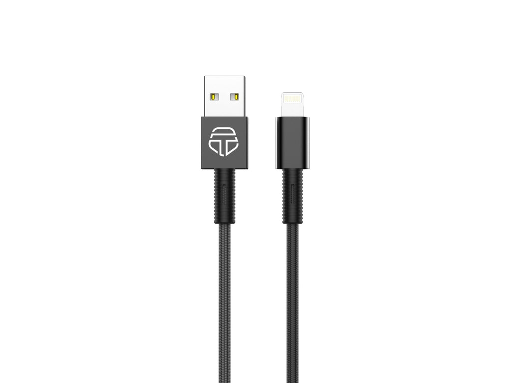 Techancy Cabo De Dados Usb-Lightning Preto TB1717, Carregamento Rápido De 2,4 A, Liga De Alumínio + Entrançado 1,2 M