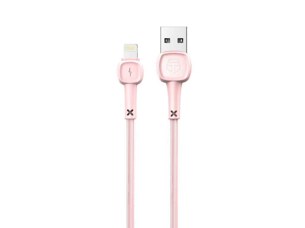 Techancy Cabo De Dados Usb-Lightning Rosa TB1660, Carregamento Rápido Macaron 2.4a, Comprimento 1.2m, Compatível Com Iphone/Ipad