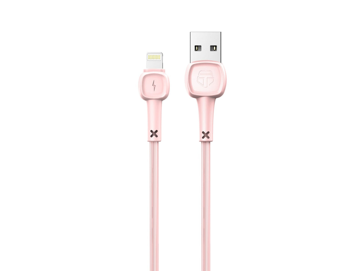 Techancy Cabo De Dados Usb-Lightning Rosa TB1660, Carregamento Rápido Macaron 2.4a, Comprimento 1.2m, Compatível Com Iphone/Ipad