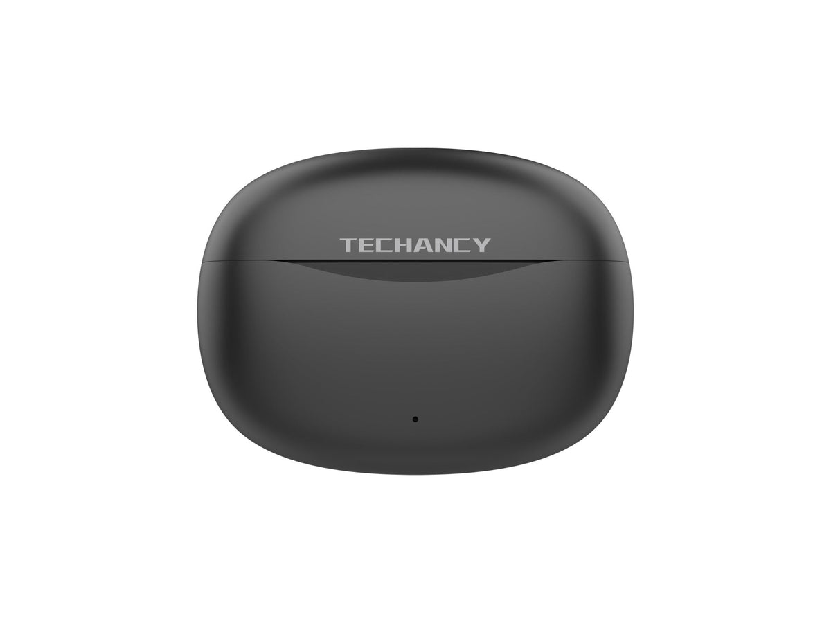 Techancy Auricular TWS KP2712 Sem Fios 5.4 Auricular Bluetooth Porta Type C Distancia de 15m 4h de Conversa Musica Estojo de Carga 300mAh Preto