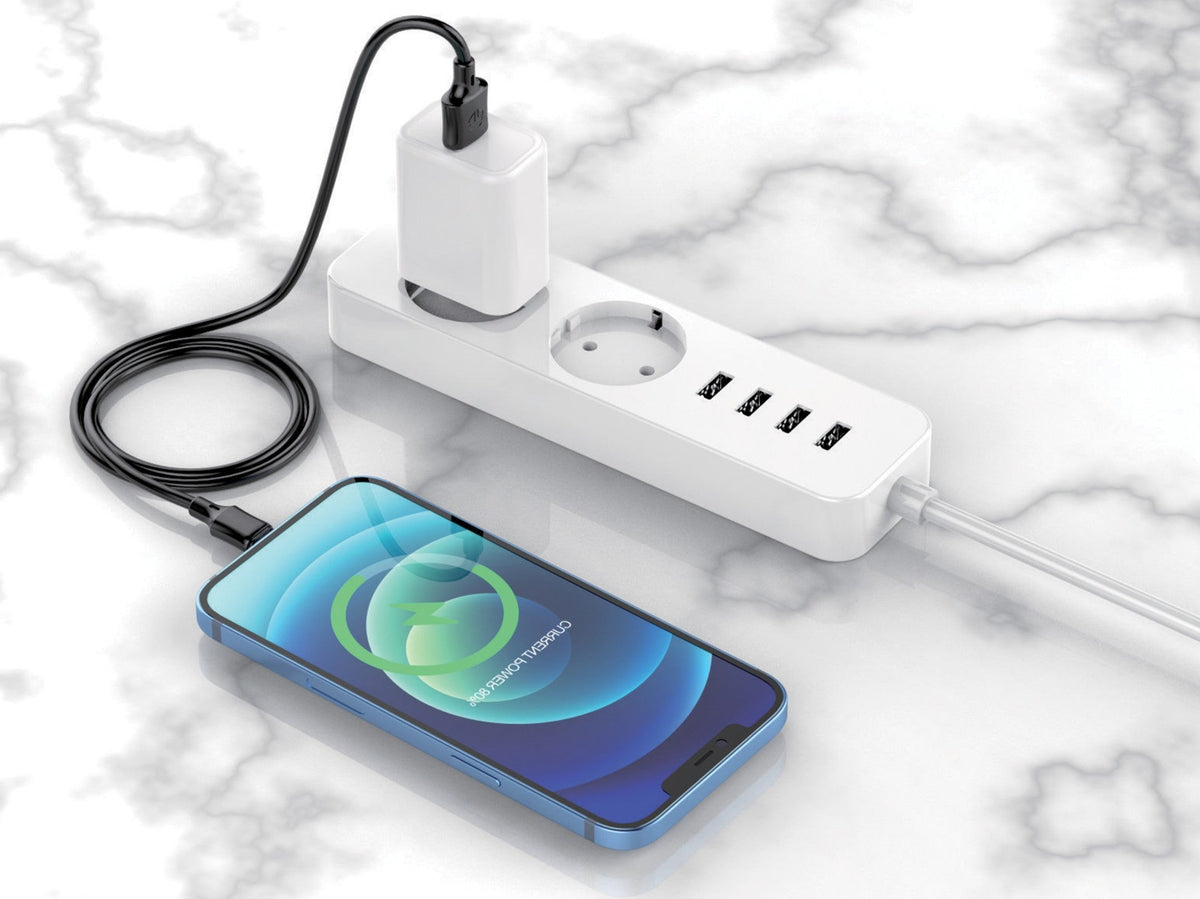 Techancy Cabo De Dados Techancy Usb- Lightning Preto TB1671, 2 Metros De Distância, Carregamento 2.4a, Compatível Com Iphone/Ipad