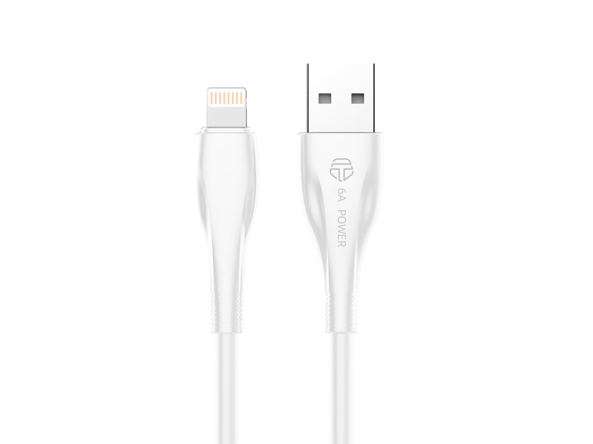 Techancy Cabo De Dados De Carregamento Super-Rápido 6A Branco TB1763, Porta Usb-Ip8/X/11-14, 1 M De Comprimento, Carregamento Rápido