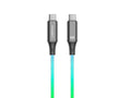 Techancy Cabo De Dados De 1m TB1799, Usb-C Para Usb-C, Efeitos De Iluminação Rgb, Carregamento Rápido De 27w.
