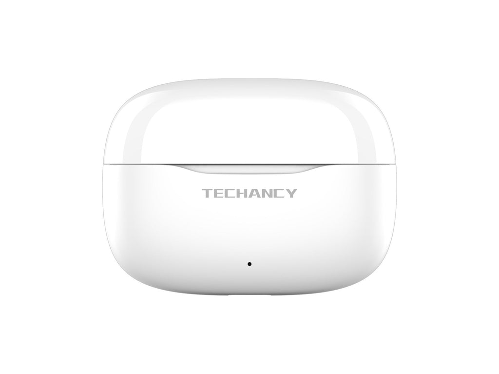 Techancy Auriculares Bluetooth TWS Wireless 5.4 KP2715 Microfone HD Toque inteligente USB C para Android iPhone Branco