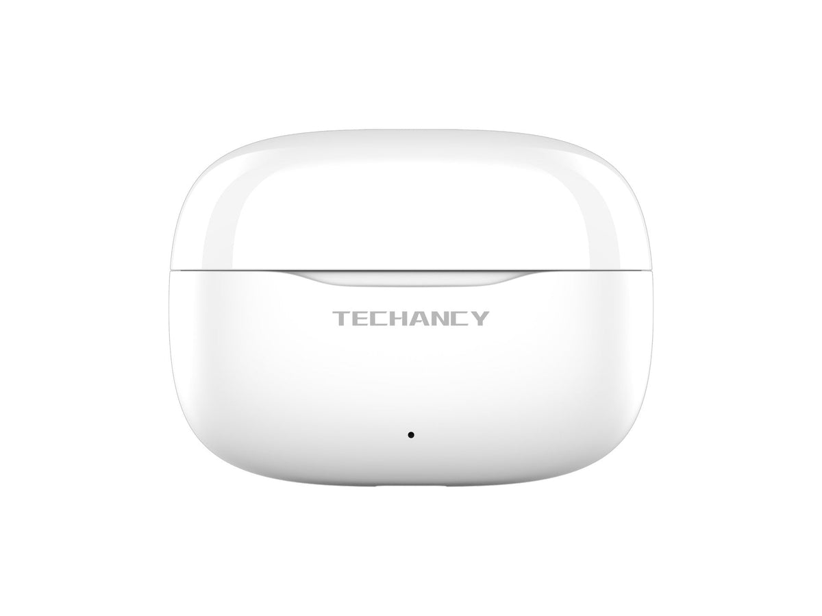 Techancy Auriculares Bluetooth TWS Wireless 5.4 KP2715 Microfone HD Toque inteligente USB C para Android iPhone Branco