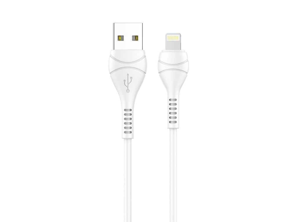 Techancy Cabo Usb-Lightning Branco 1m  TB1775,Carregamento Rápido 2.4a, Suporta Transmissão De Dados, Material Pvc