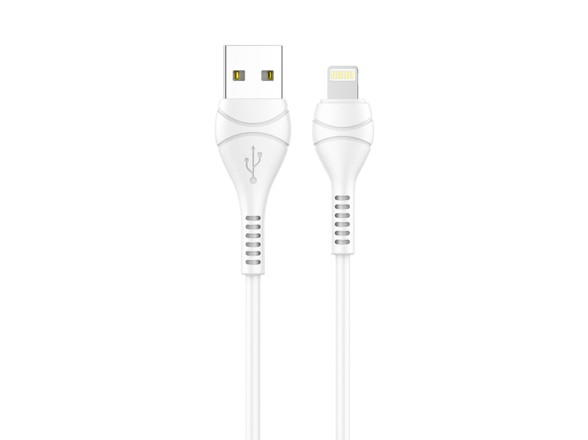 Techancy Cabo Usb-Lightning Branco 1m  TB1775,Carregamento Rápido 2.4a, Suporta Transmissão De Dados, Material Pvc