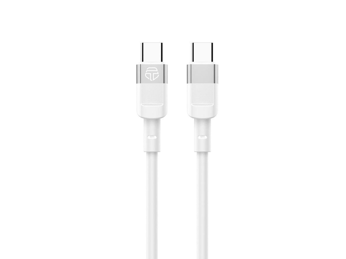 Techancy Cabo De Dados Pd 60w Branco 1m TB1792, Usb C-Usb C Suporta Carregamento Rápido E Transferência De Dados,