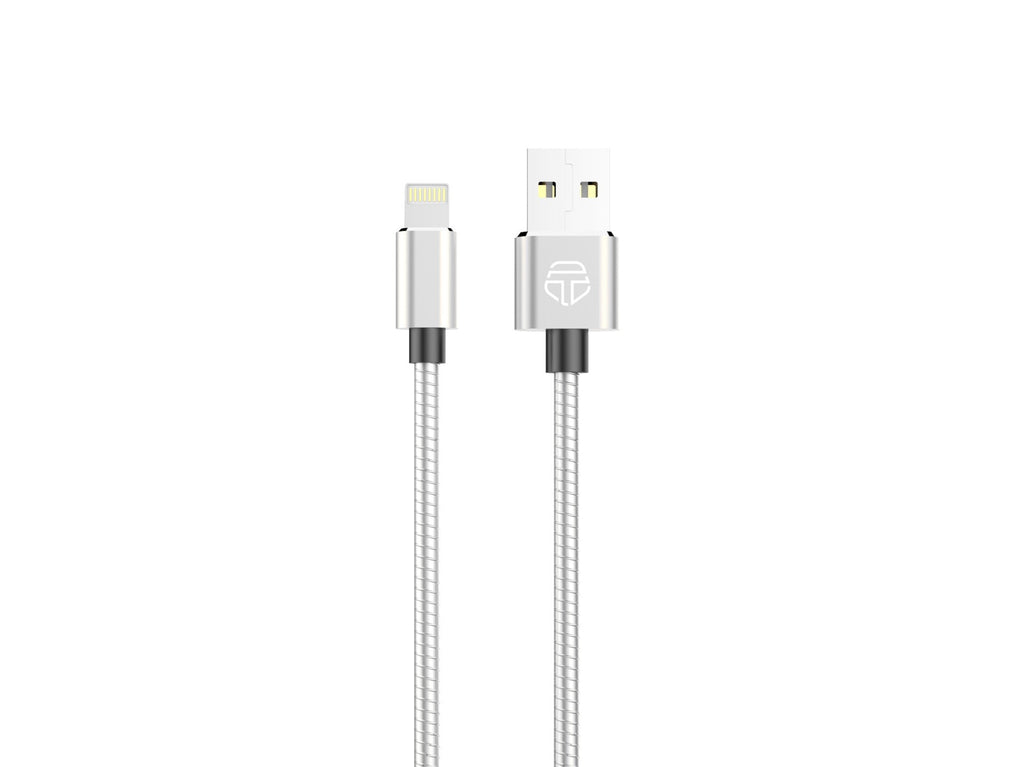 Techancy Cabo De Dados Em Liga De Alumínio 1m TB1662, Design Totalmente Metálico, Usb-Ip8/X/11-14, Carregamento 2,4a.