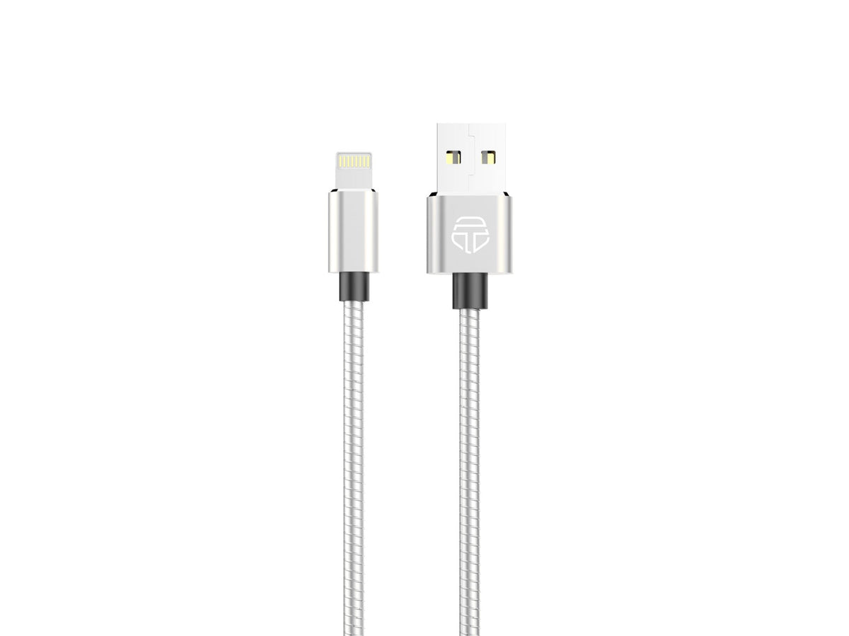 Techancy Cabo De Dados Em Liga De Alumínio 1m TB1662, Design Totalmente Metálico, Usb-Ip8/X/11-14, Carregamento 2,4a.