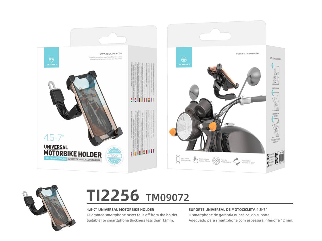 Techancy Suporte Universal Para Telemóvel Para Mota Ti2256, 4,5-7 Polegadas, Firme E Fiável, Essencial Para A Condução