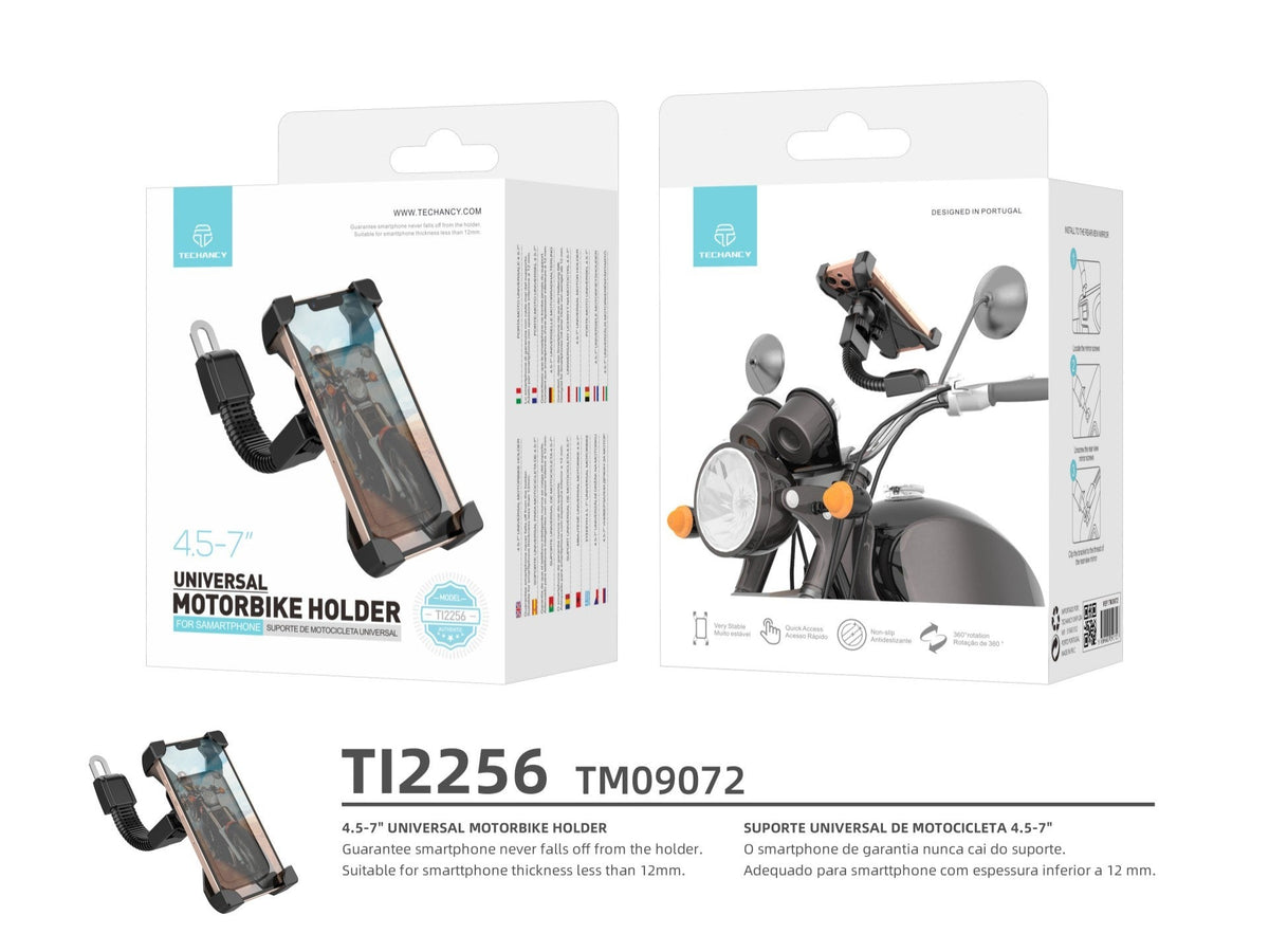 Techancy Suporte Universal Para Telemóvel Para Mota Ti2256, 4,5-7 Polegadas, Firme E Fiável, Essencial Para A Condução